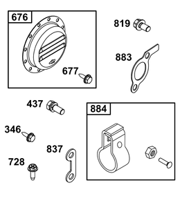 Exhaust Group Diagram and Parts List for 386447-3330-B5 200000 - 399999 Briggs and Stratton Engine